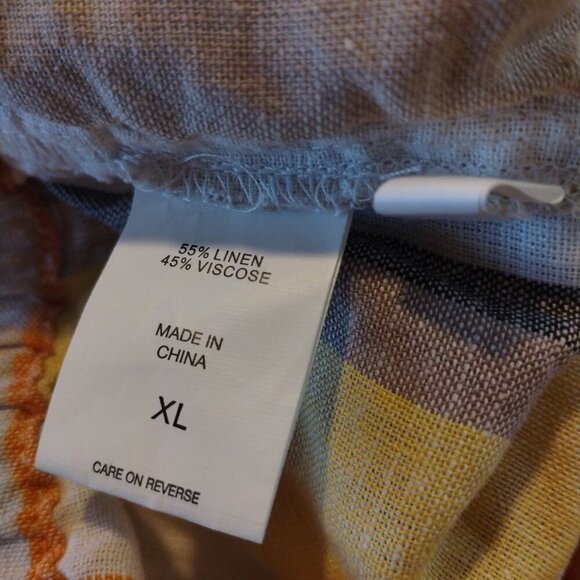 NY&C Women's Striped High Slit Wide Leg Pants Size XL Elastic Waist Beach Summer - Picture 8 of 8